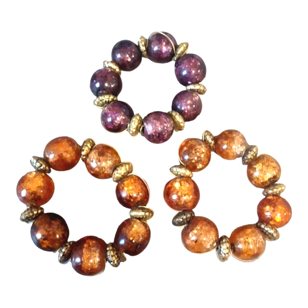 Copper Brown and Purple Colored Chunky Bracelet Jewelry or Charm Acce…